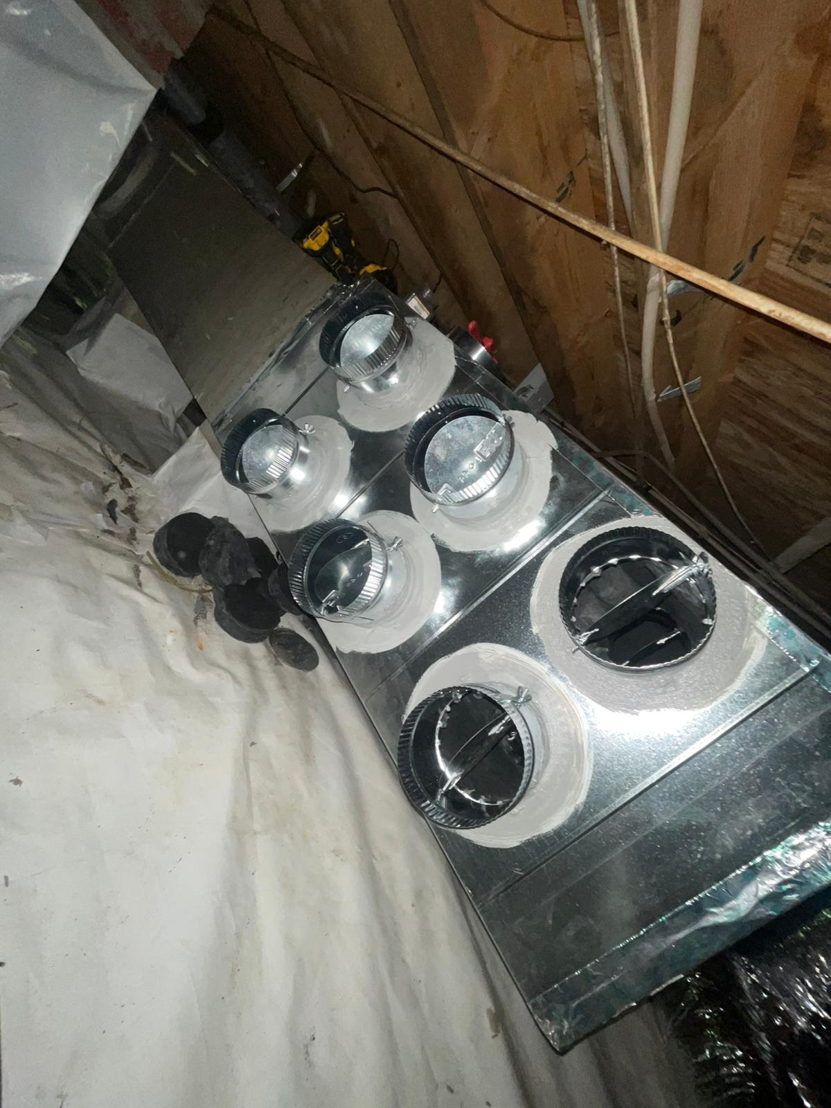 Before air duct replacement project