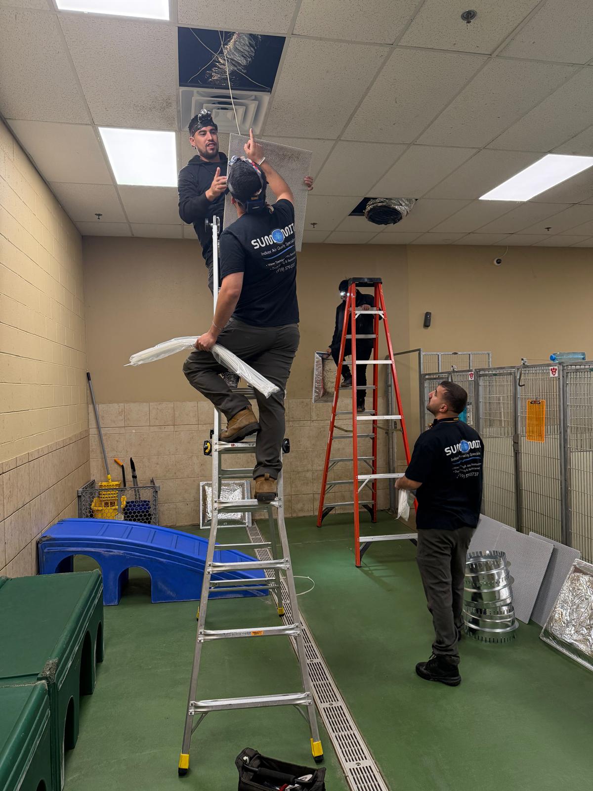 Containment setup during mold removal